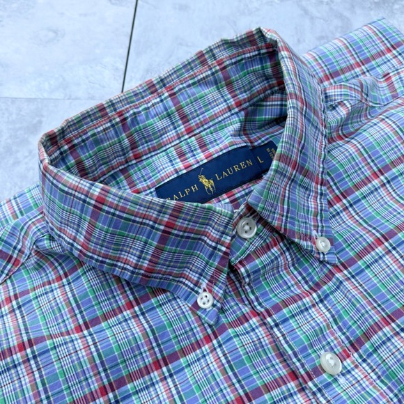 Polo Ralph Lauren Other - Polo Ralph Lauren Mens Large Plaid Button Down Shirt Multi Color Pony Logo L